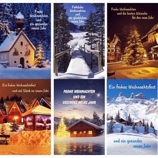 100 Weihnachtskarten mit Umschlag 22-2053, Glückwunschkarten Weihnachten