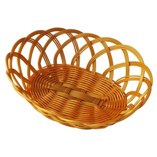 Deko-Körbchen oval aus Kunststoff, bastähnlich, Oster-Körbchen, Brötchenkörbchen