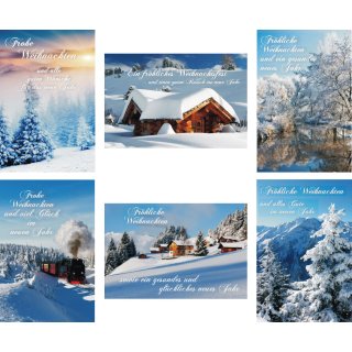 100 Weihnachtskarten mit Umschlag 22-7510, Glückwunschkarten Weihnachten