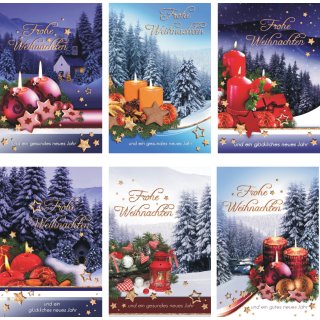 100 Weihnachtskarten mit Umschlag 22-6650, Glückwunschkarten Weihnachten