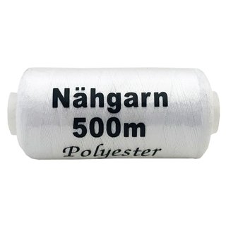 Nähgarn Polyester weiß 500m, Nähfaden, Nähmaschinengarn