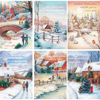 100 Weihnachtskarten mit Umschlag 22-0875, Glückwunschkarten Weihnachten