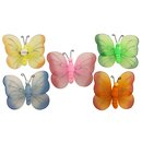 5x Deko-Schmetterlinge groß mit Clip aus Stoff mit...