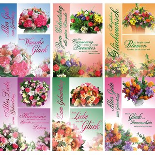 100 Glückwunschkarten zum Geburtstag Blumen 51-0175 Geburtstagskarte Grußkarte