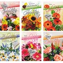 100 Glückwunschkarten zum Geburtstag Blumen 51-0775...