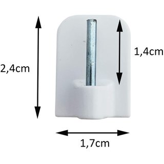 2 Gardinenstangen weiß Metall/Kunststoff 60-100cm + 4 Klebehaken, Vitragestangen