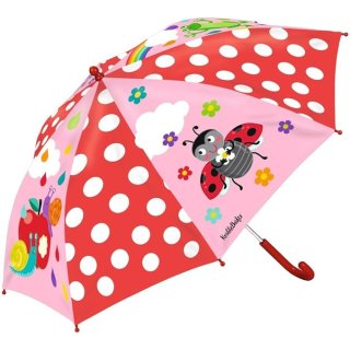 Krabbelkäfer Regenschirm Bunte Tropfen, Schirm für Kinder im farbenfrohen Design, Ø 72 cm