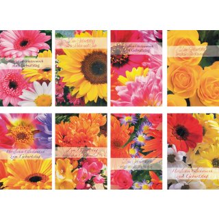 100 Glückwunschkarten zum Geburtstag Blumen 51-7870 Geburtstagskarte Grußkarte