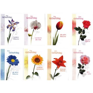 100 Glückwunschkarten zum Geburtstag Blumen 51-7790 Geburtstagskarte Grußkarte